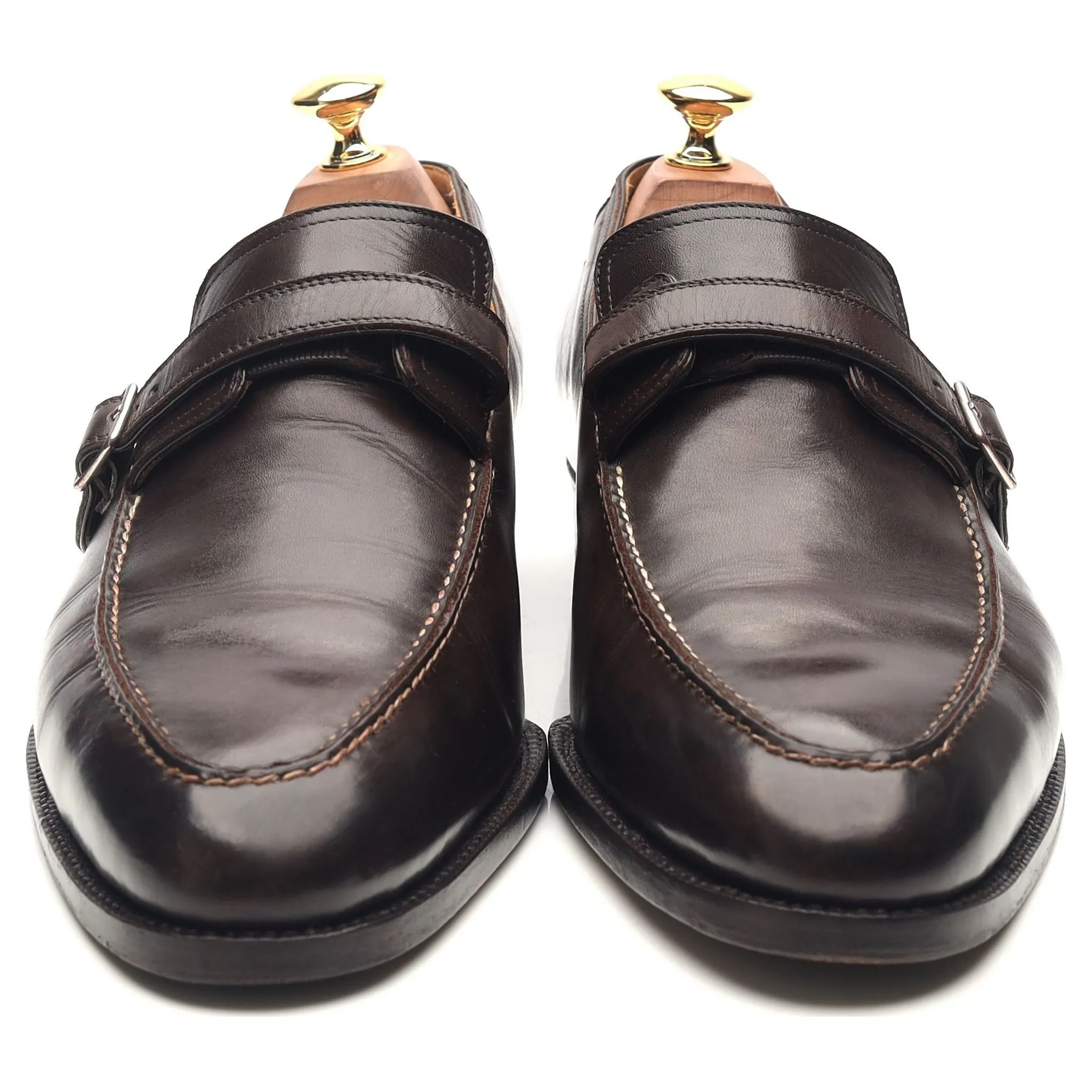 '100' Dark Brown Leather Monk Strap UK 9 F