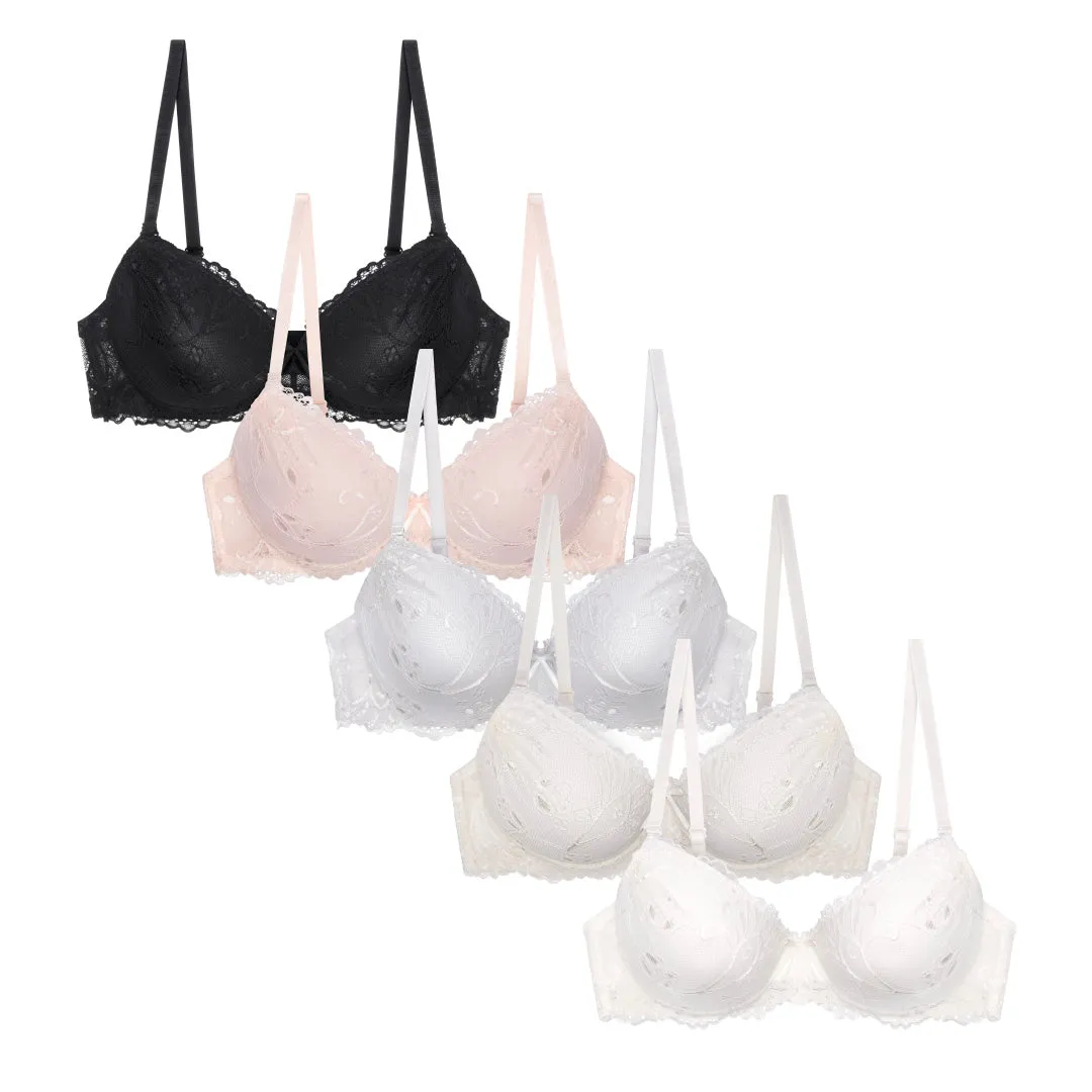 5 Pack Full Cup Lace Push Up Bras