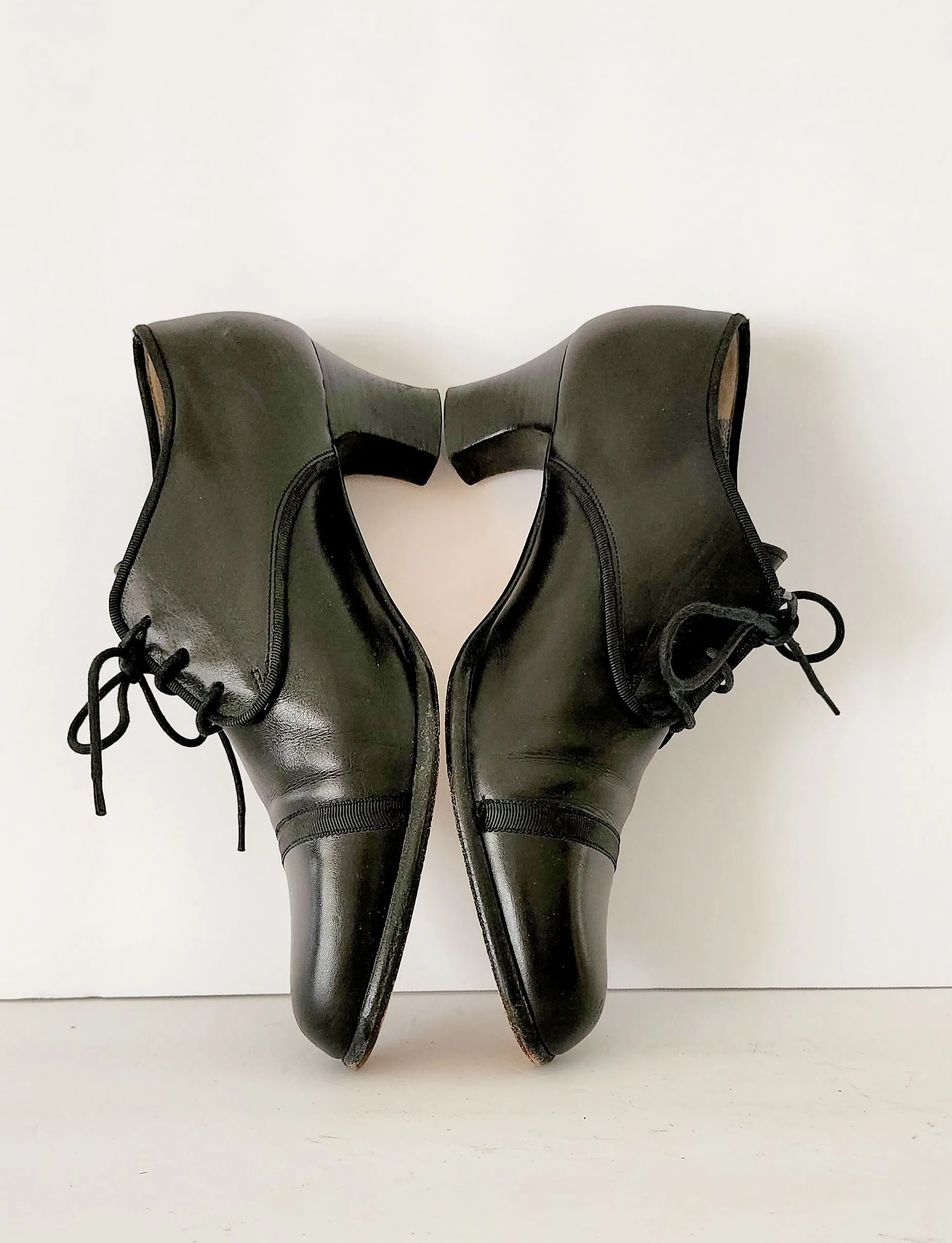 90s Black Lace Up Oxfords Heels Susan Bennis Warren Edwards Size 7
