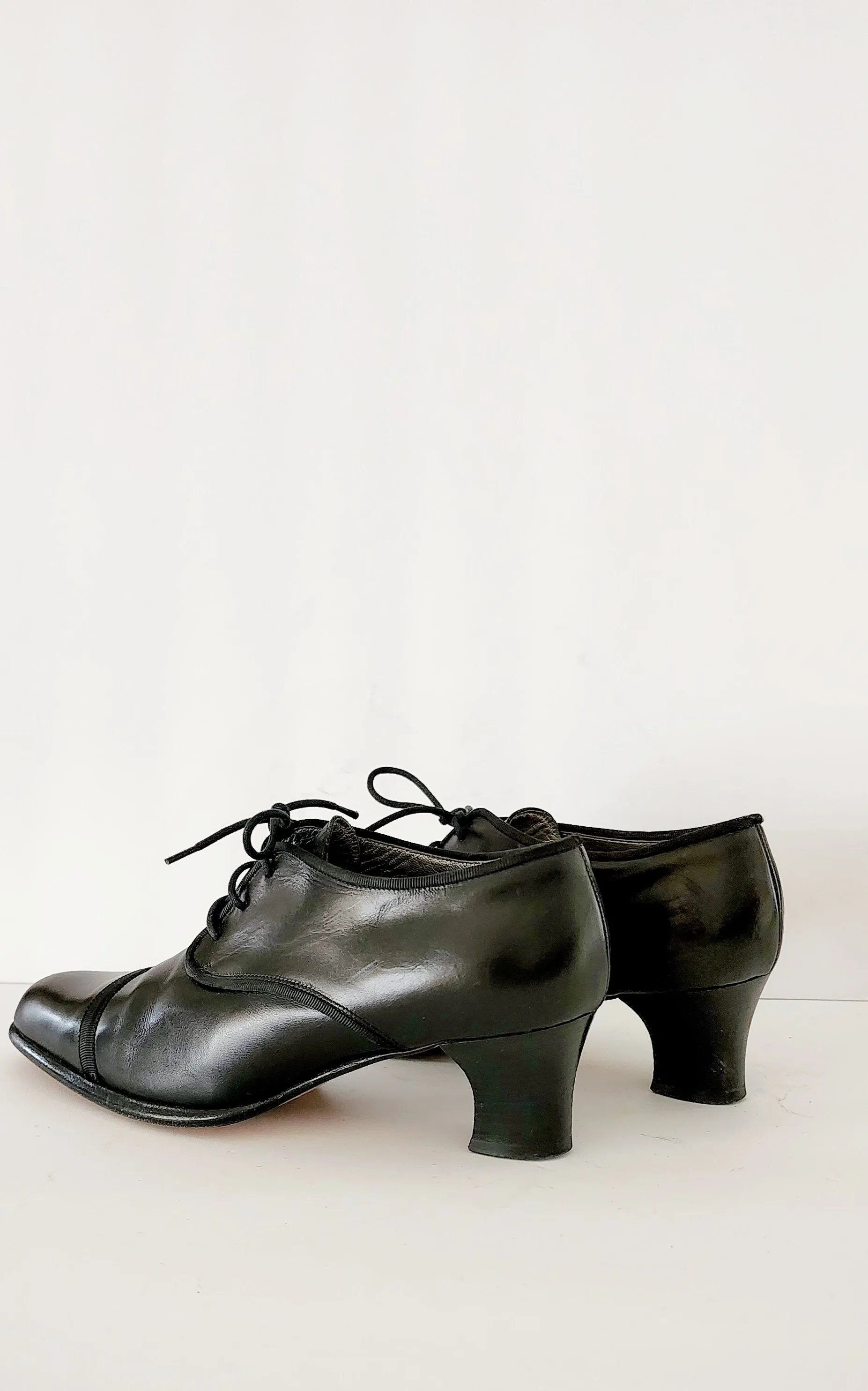 90s Black Lace Up Oxfords Heels Susan Bennis Warren Edwards Size 7