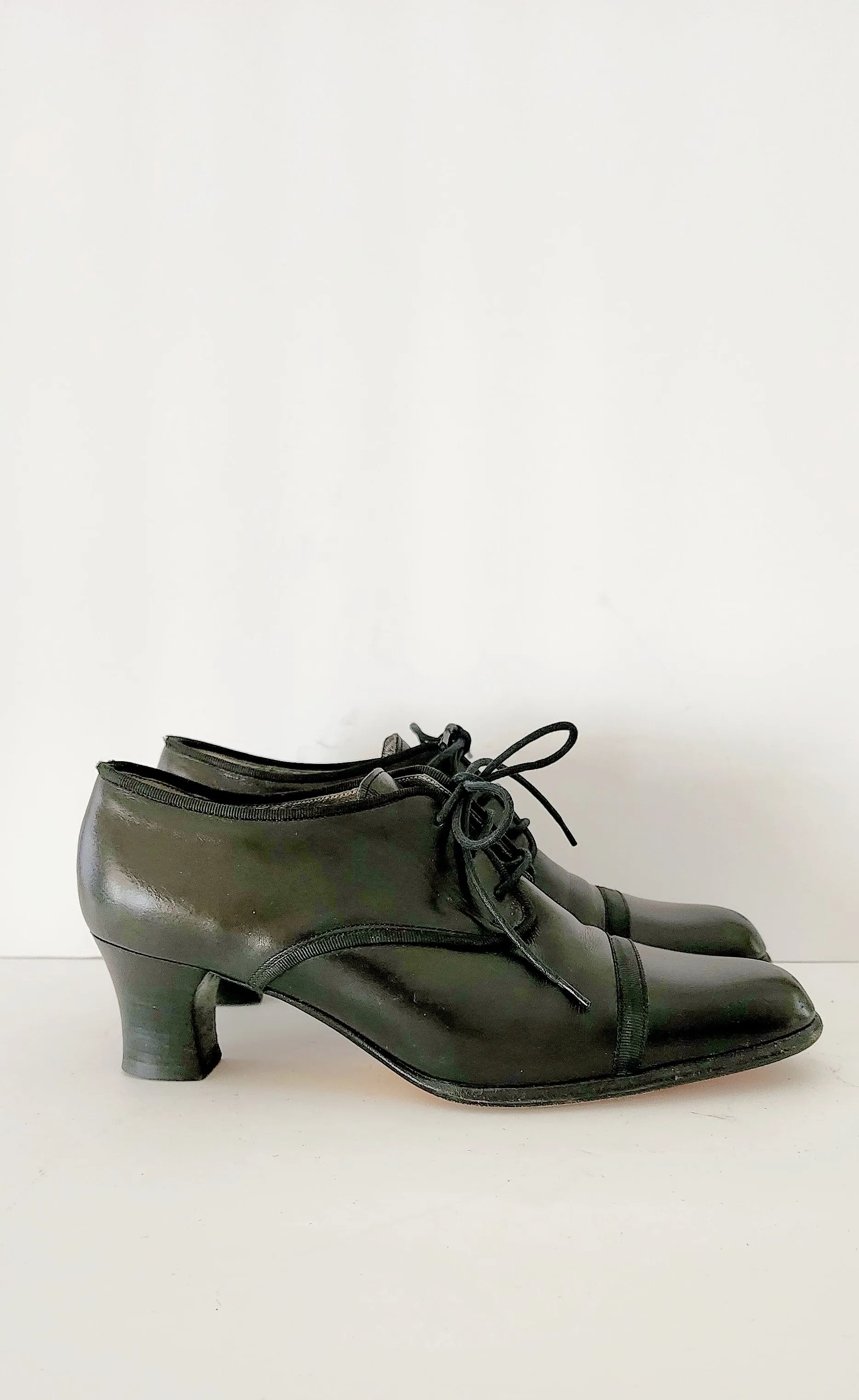 90s Black Lace Up Oxfords Heels Susan Bennis Warren Edwards Size 7