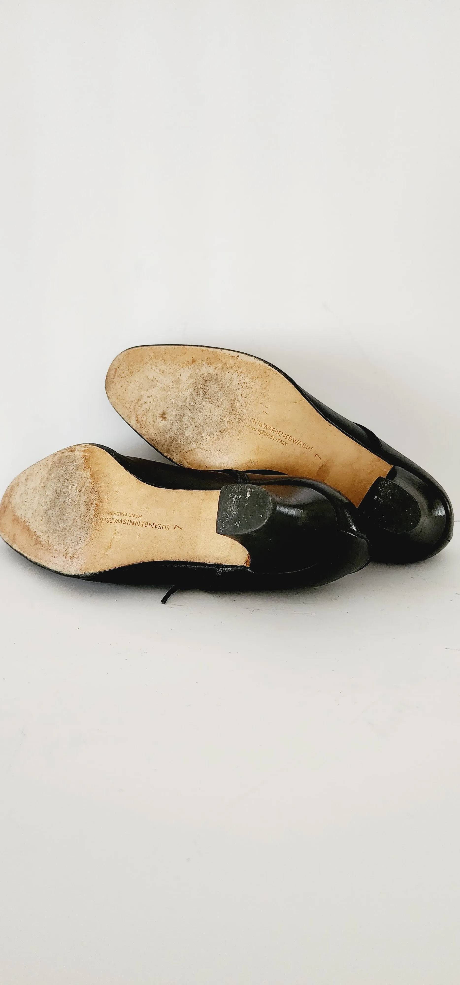 90s Black Lace Up Oxfords Heels Susan Bennis Warren Edwards Size 7