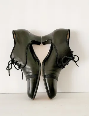 90s Black Lace Up Oxfords Heels Susan Bennis Warren Edwards Size 7