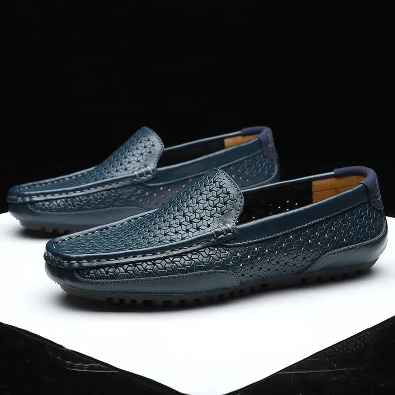 Abruzzi Perforated Leather Slip-Ons