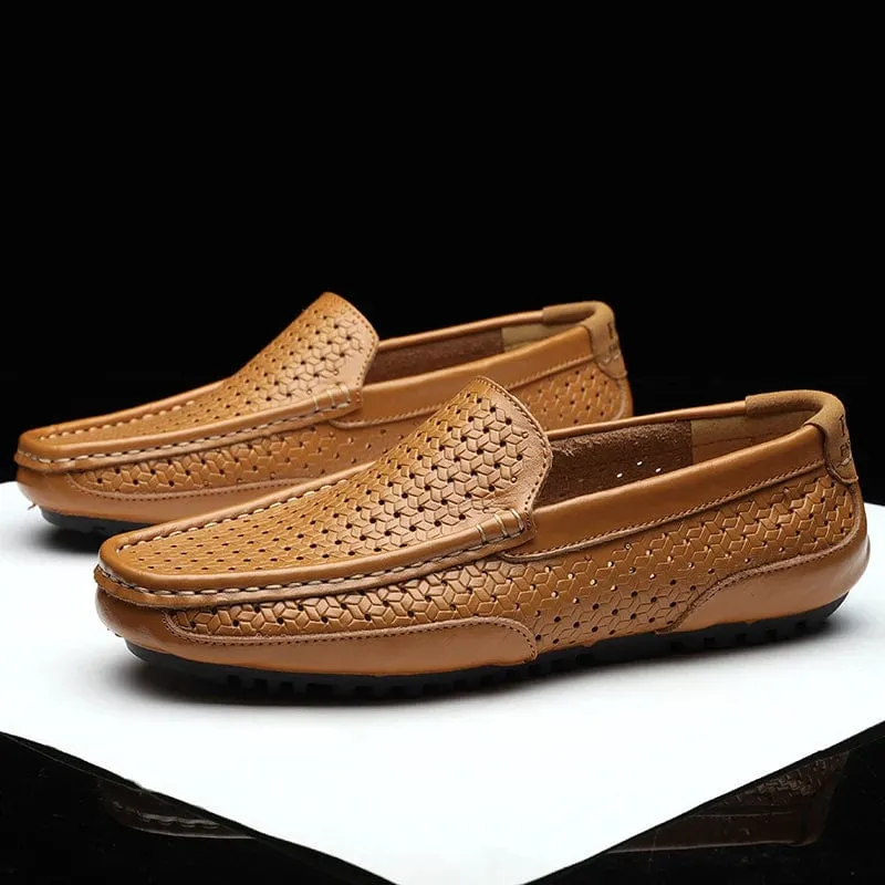Abruzzi Perforated Leather Slip-Ons
