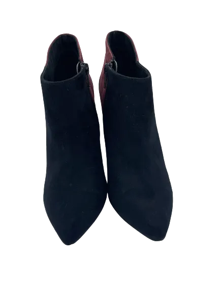 Aldo Burgundy Black High Heel Ankle Boots