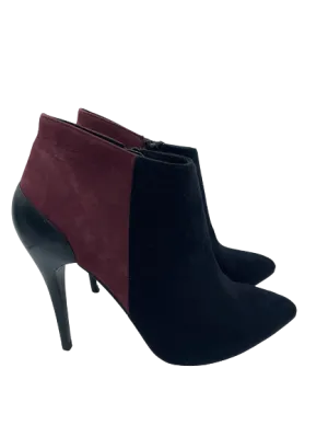 Aldo Burgundy Black High Heel Ankle Boots