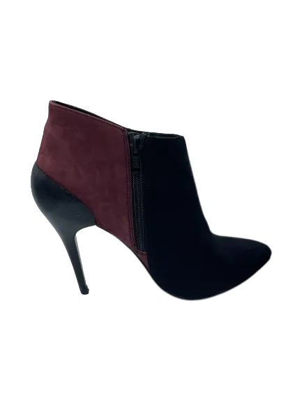 Aldo Burgundy Black High Heel Ankle Boots