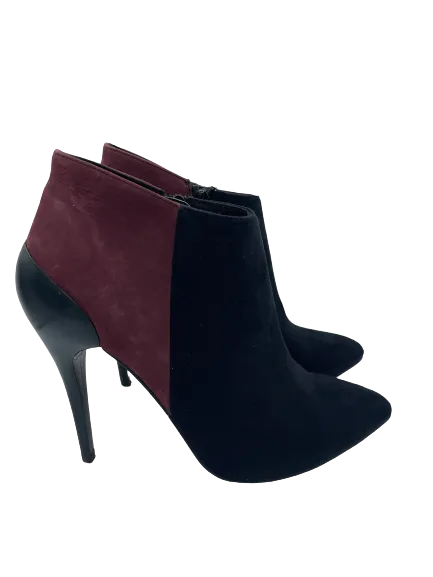 Aldo Burgundy Black High Heel Ankle Boots