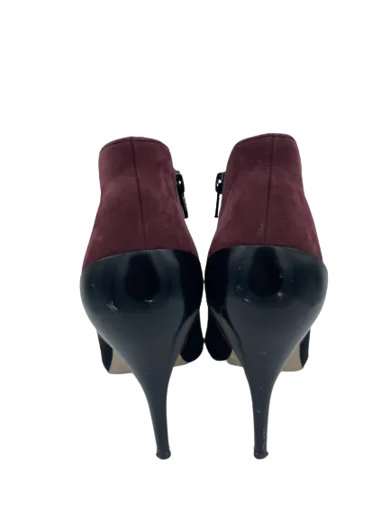 Aldo Burgundy Black High Heel Ankle Boots