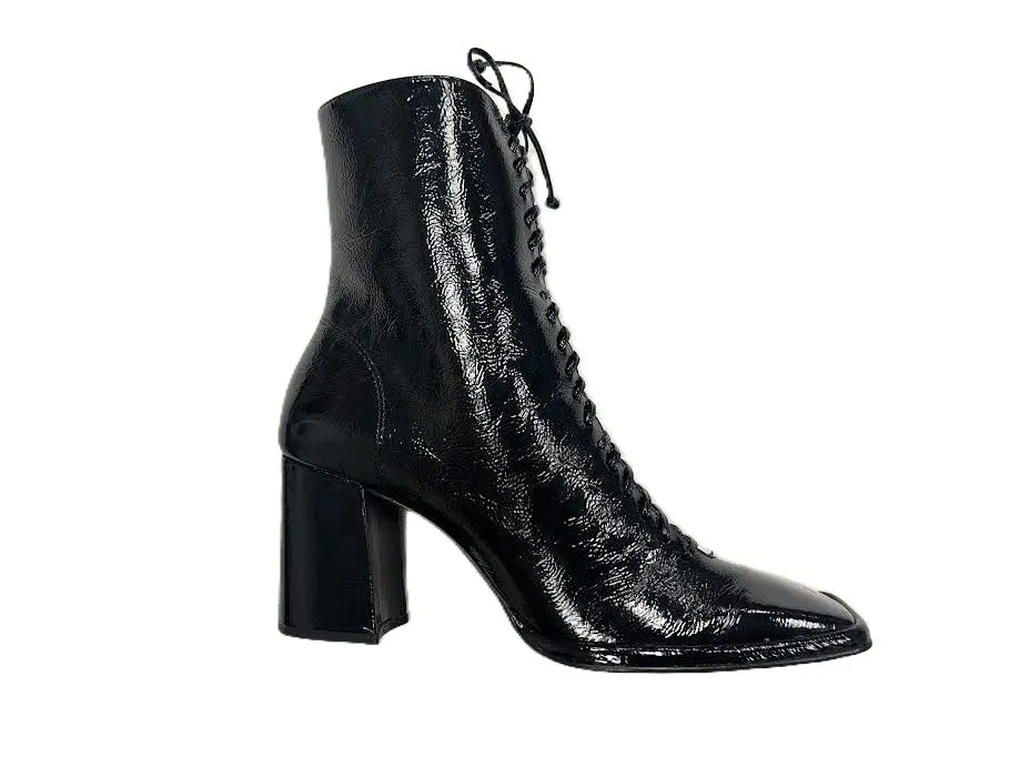 Alice Patent Leather Lace Up Boot