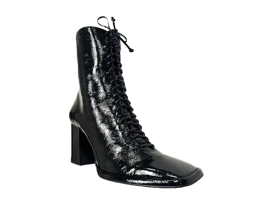 Alice Patent Leather Lace Up Boot