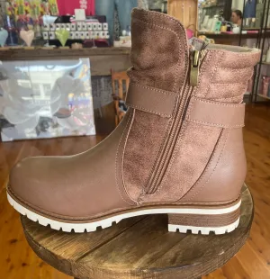 Alpha Taupe Leather Ankle Boot - Bay Lane