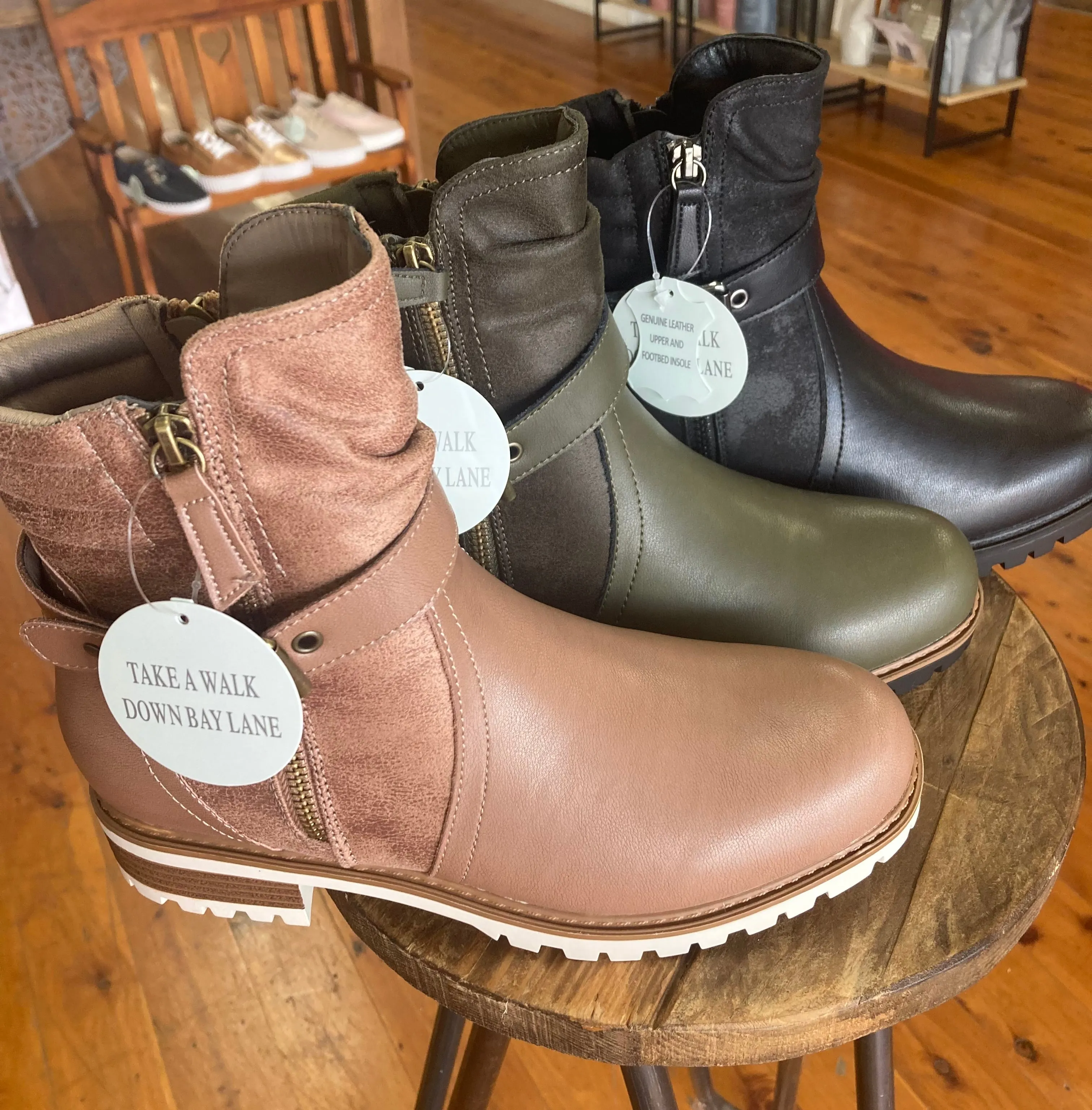 Alpha Taupe Leather Ankle Boot - Bay Lane