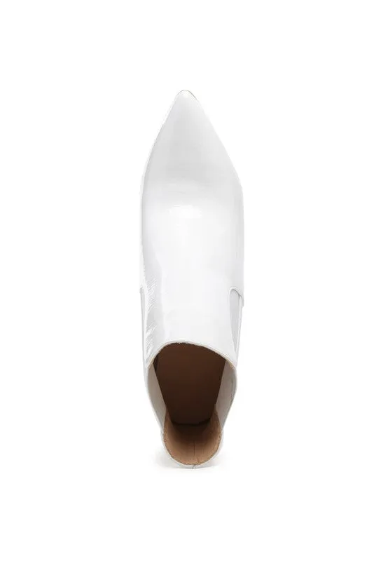 Ankle High Heeled Patent Leather Boot