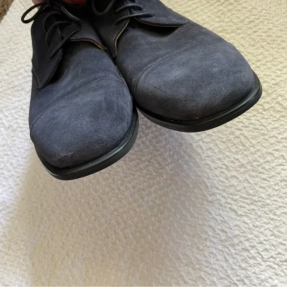 Aquatalia Suede Oxford Dress Shoes Lace Up Weatherproof Blue Size 11.5