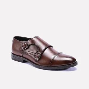 Ascend Brown Double Monk Strap Shoes 0111182
