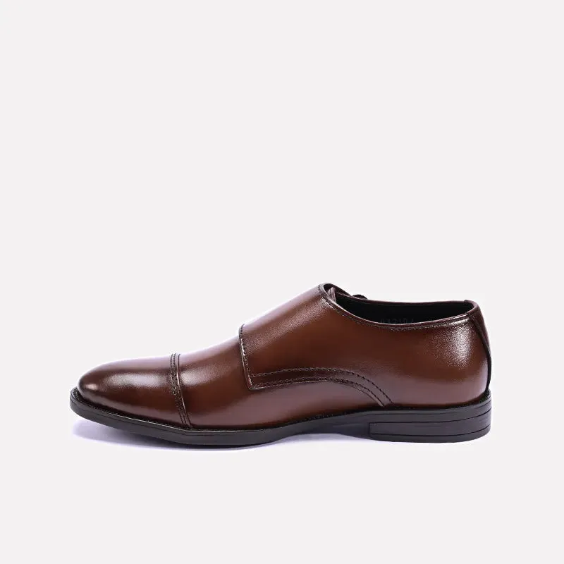 Ascend Brown Double Monk Strap Shoes 0111182