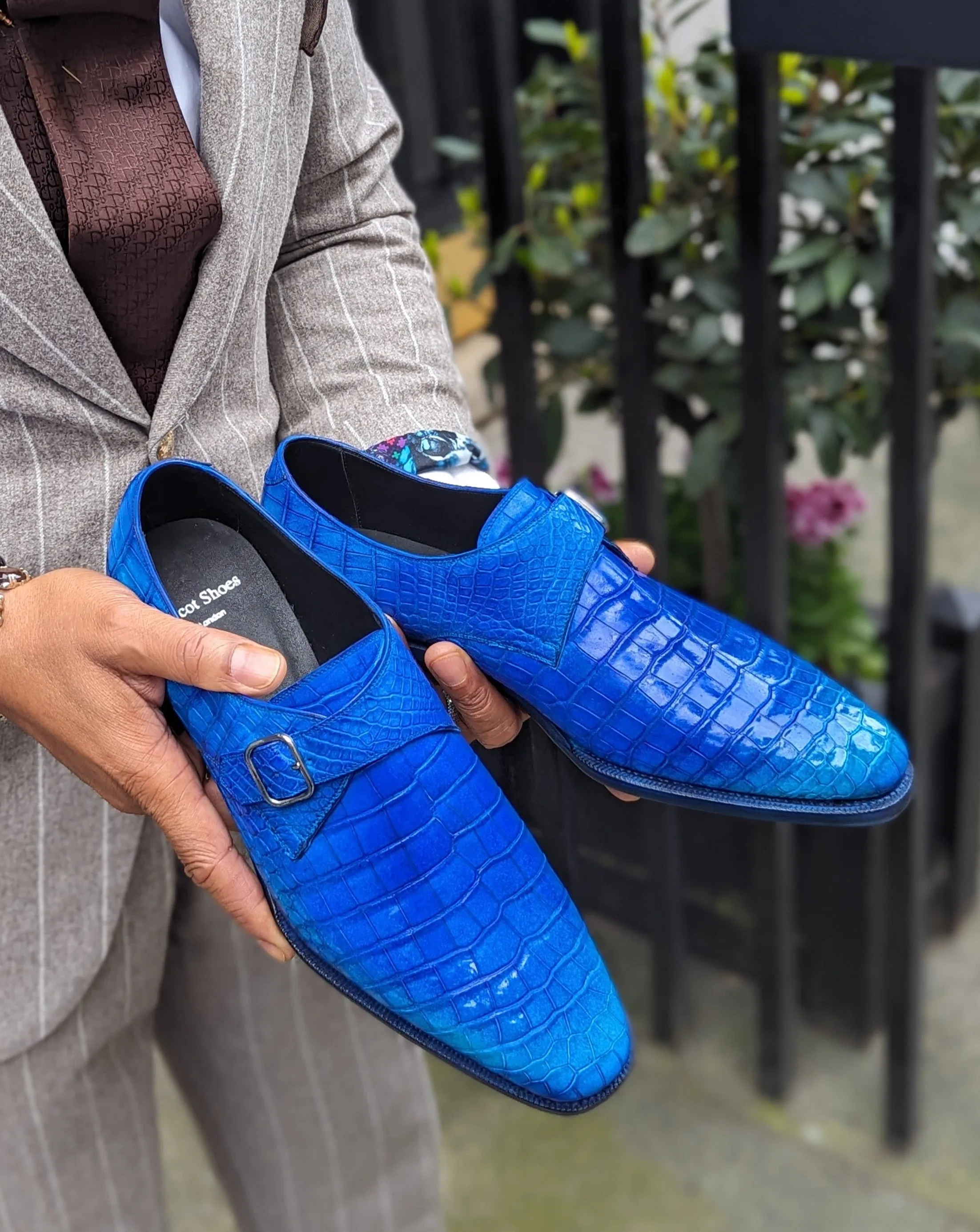 Ascot Monk Strap - Royal Blue Patina