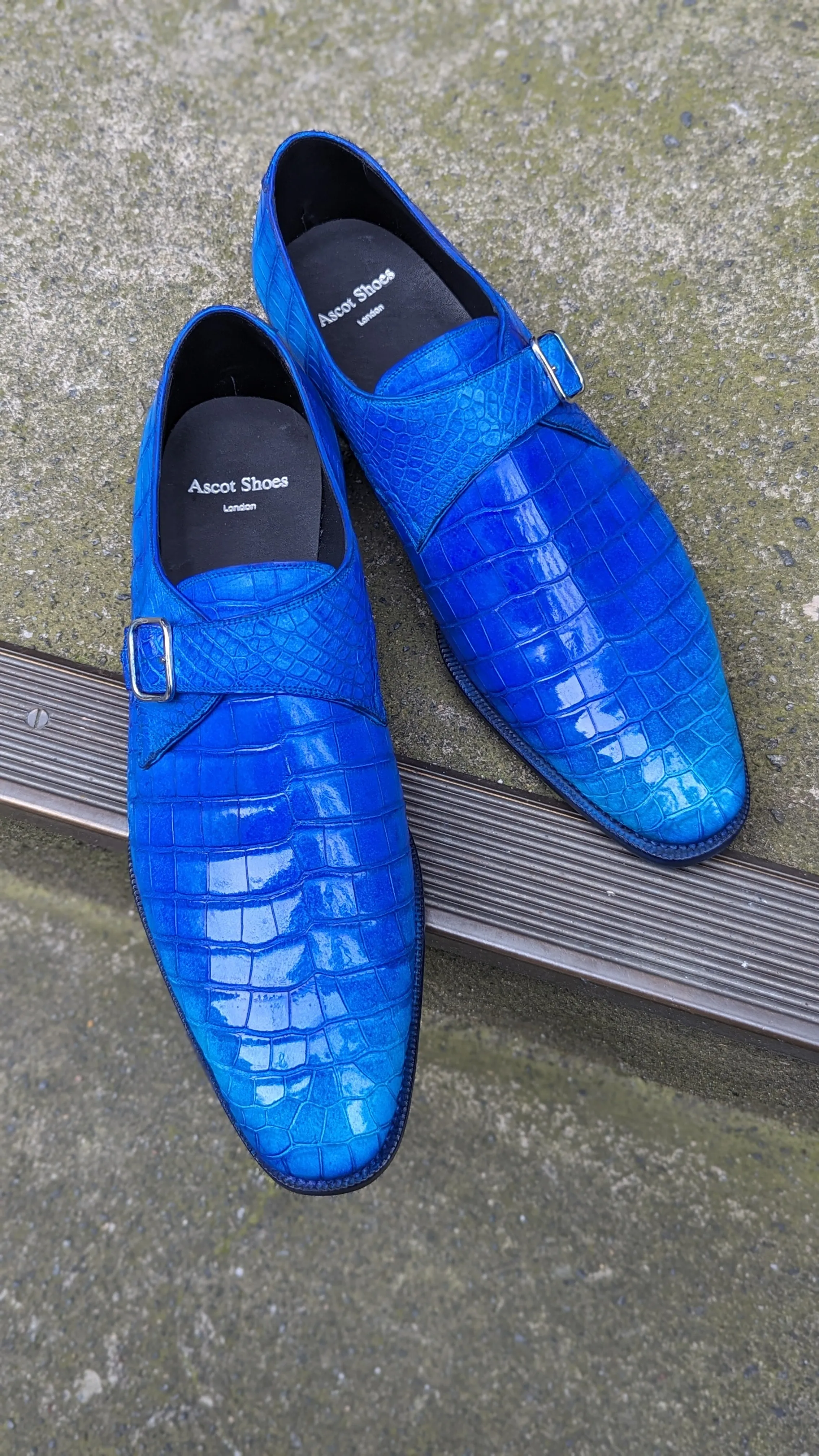 Ascot Monk Strap - Royal Blue Patina