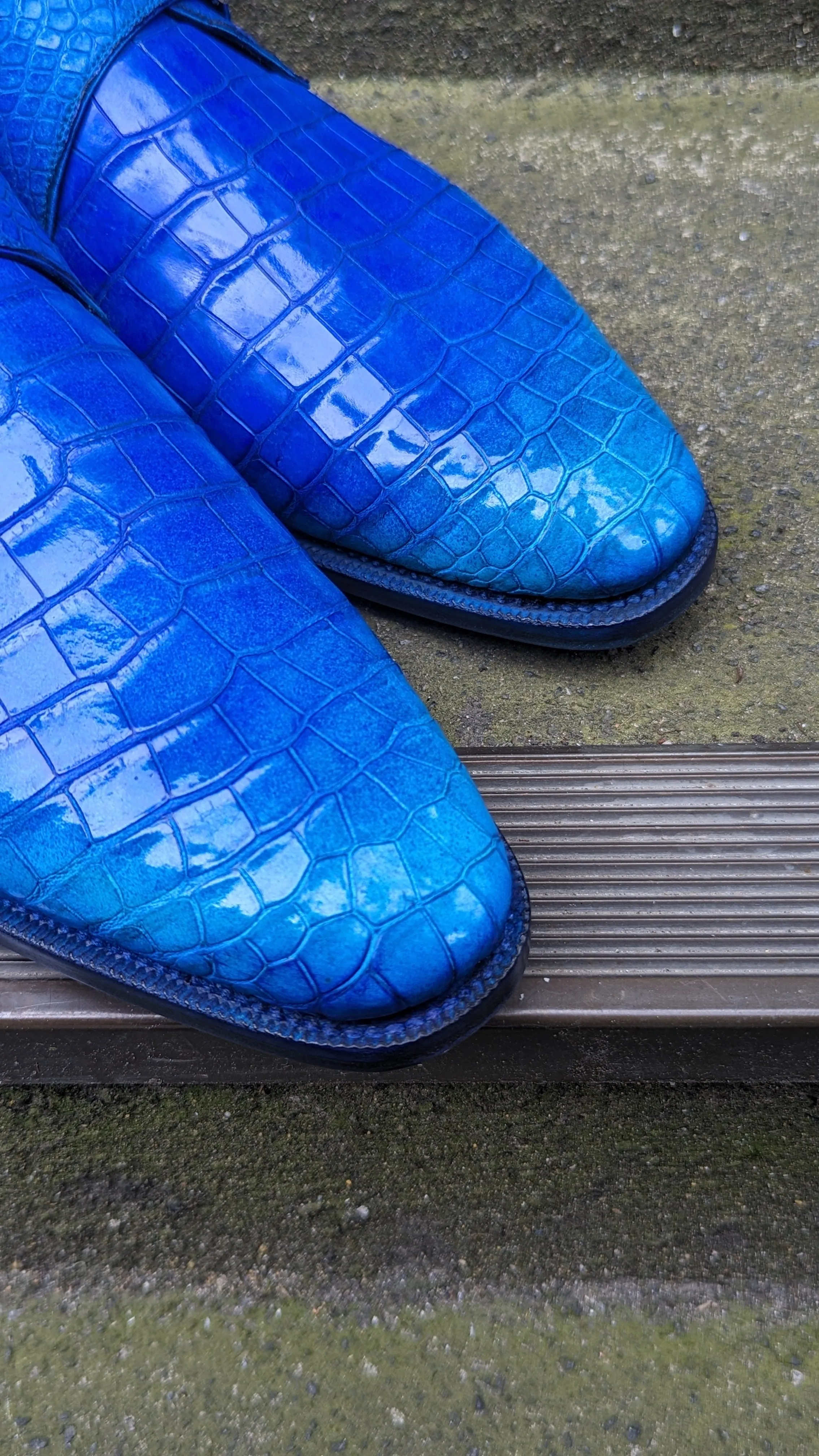 Ascot Monk Strap - Royal Blue Patina