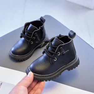 Baby Kids Short Boots Boys Shoes Autumn Winter Leather Children Boots