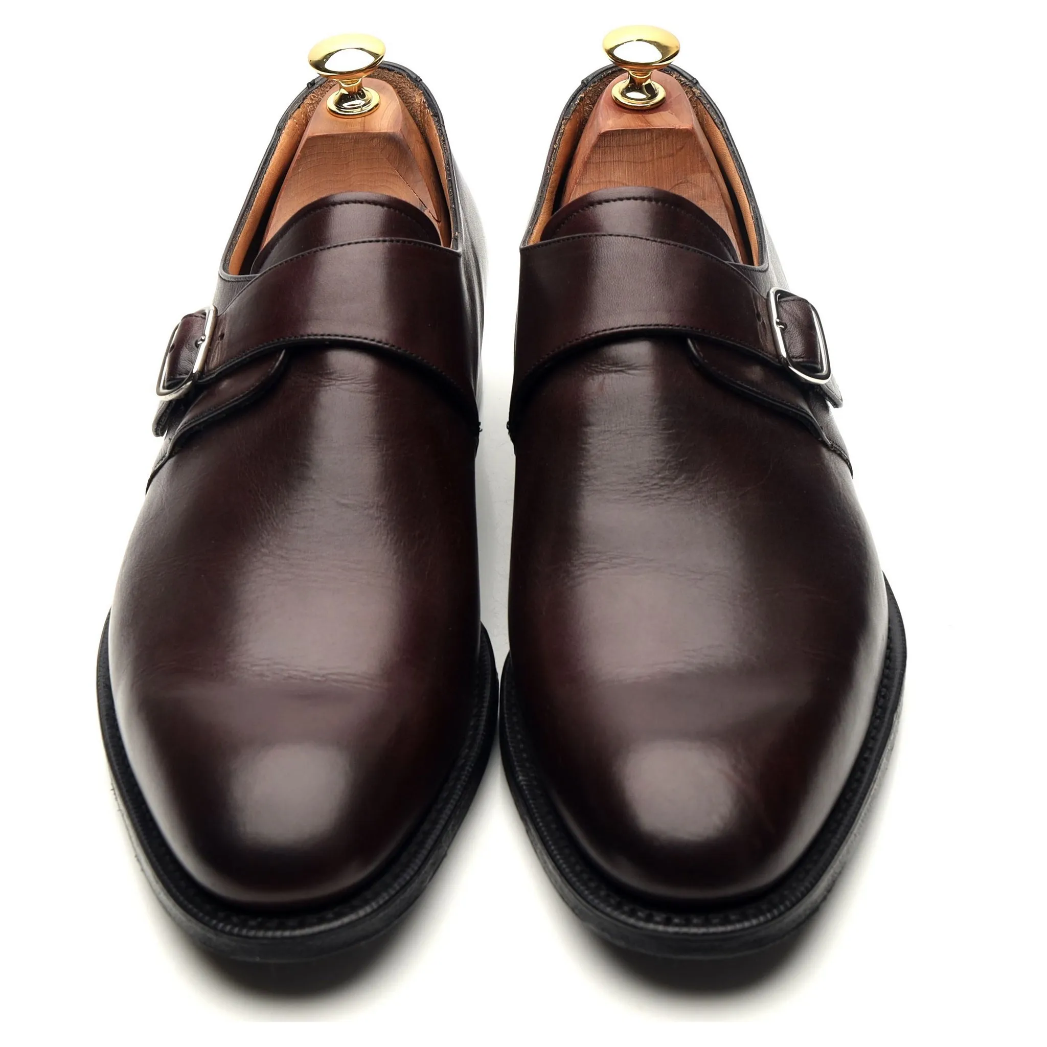 'Bampton' Burgundy Leather Monk Strap UK 9.5 G