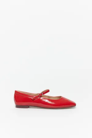 Basic Patent Leather Mary Jane - Red
