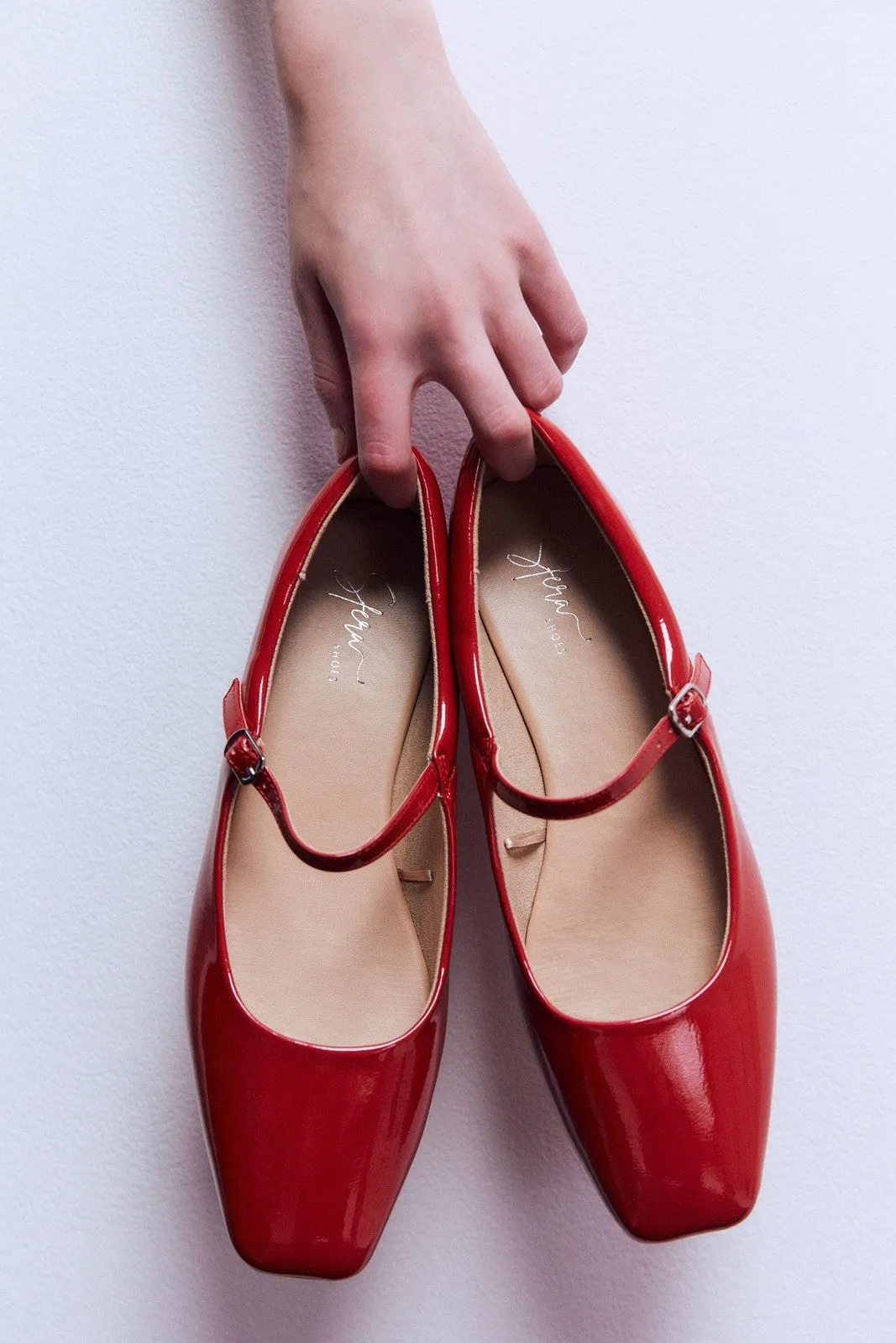 Basic Patent Leather Mary Jane - Red