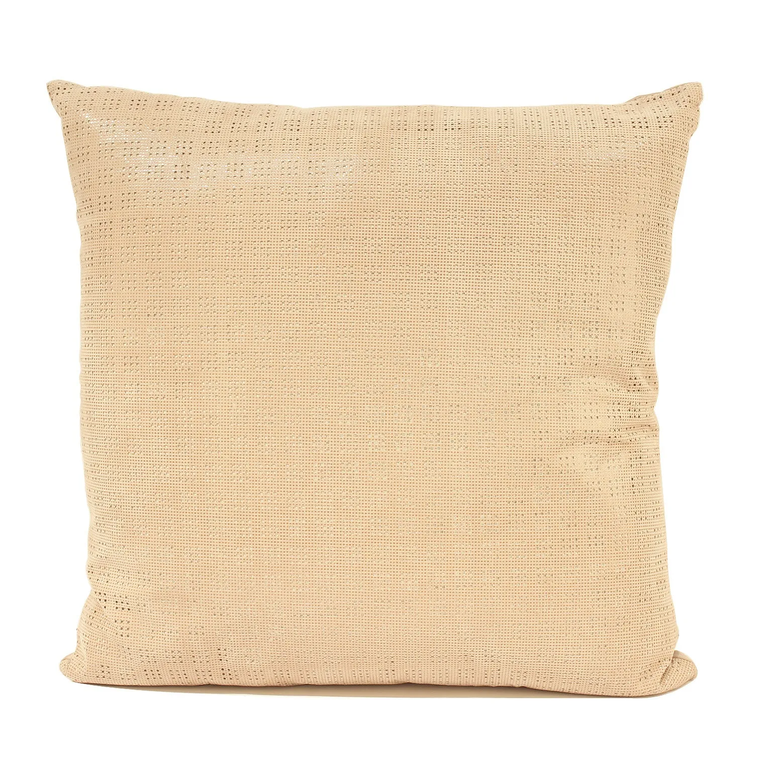 Beige Leather Decorative Pillow