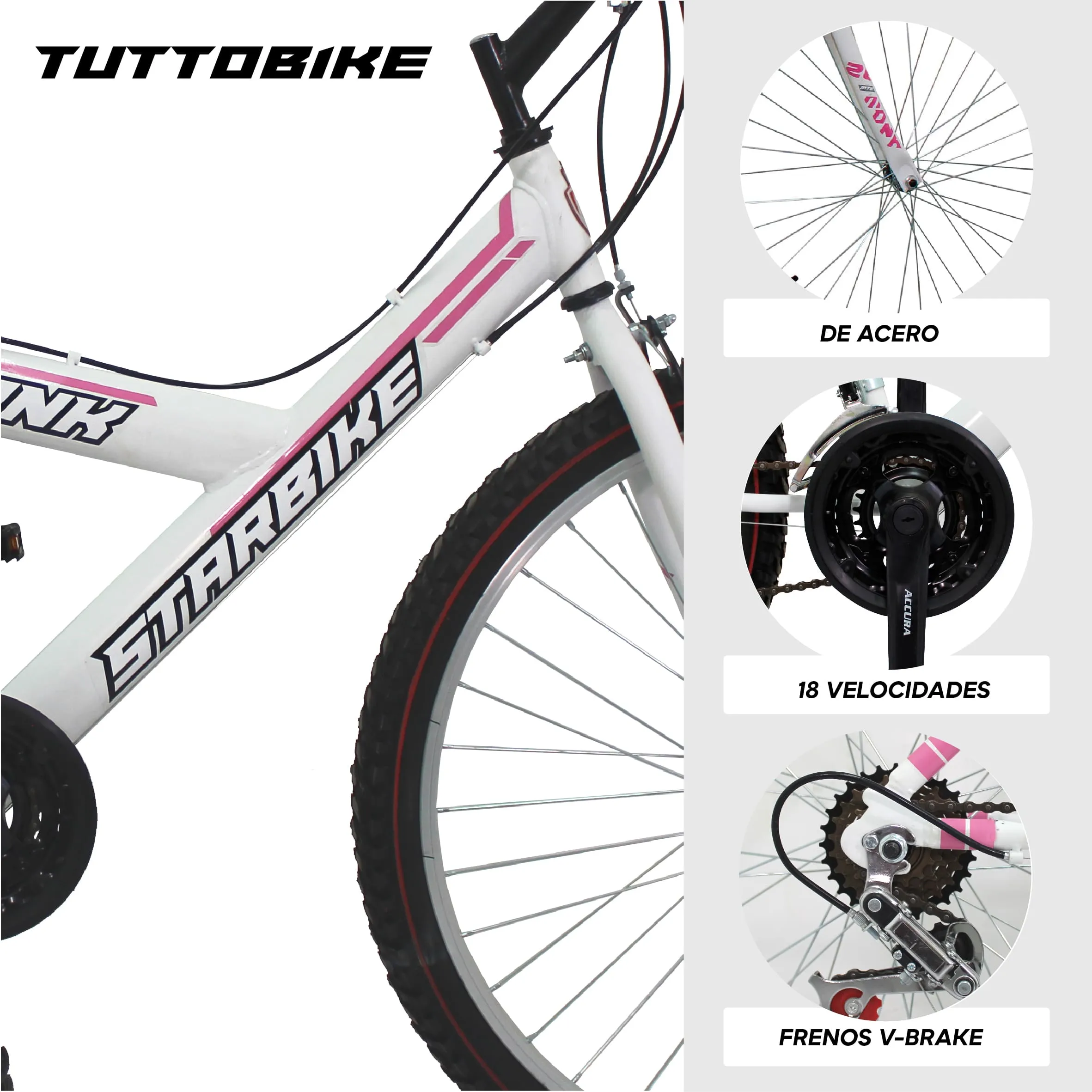 Bicicleta Montaña Rodada 26 18 Velocidades Monk Starbike 2.1