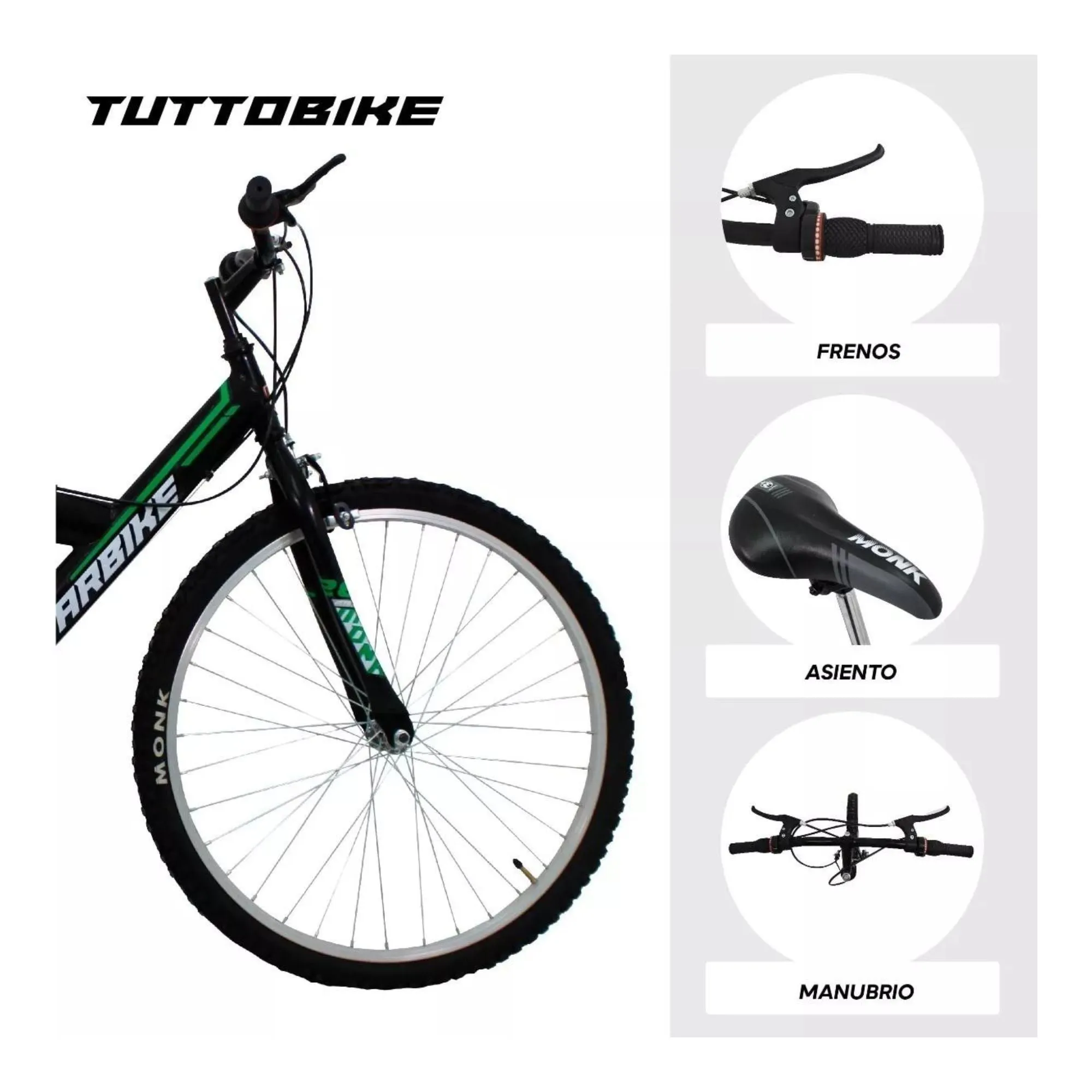 Bicicleta Montaña Rodada 26 18 Velocidades Monk Starbike 2.1