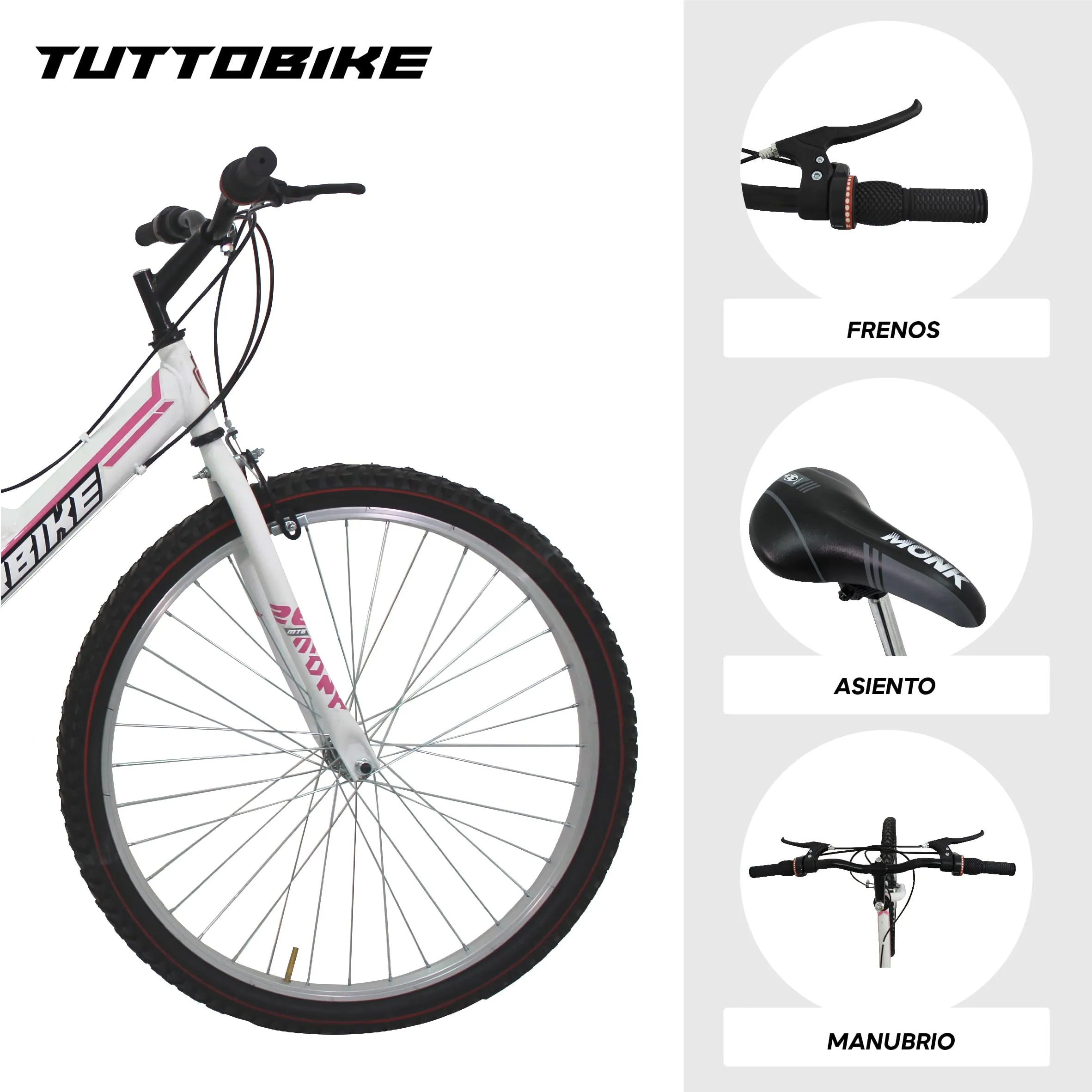Bicicleta Montaña Rodada 26 18 Velocidades Monk Starbike 2.1