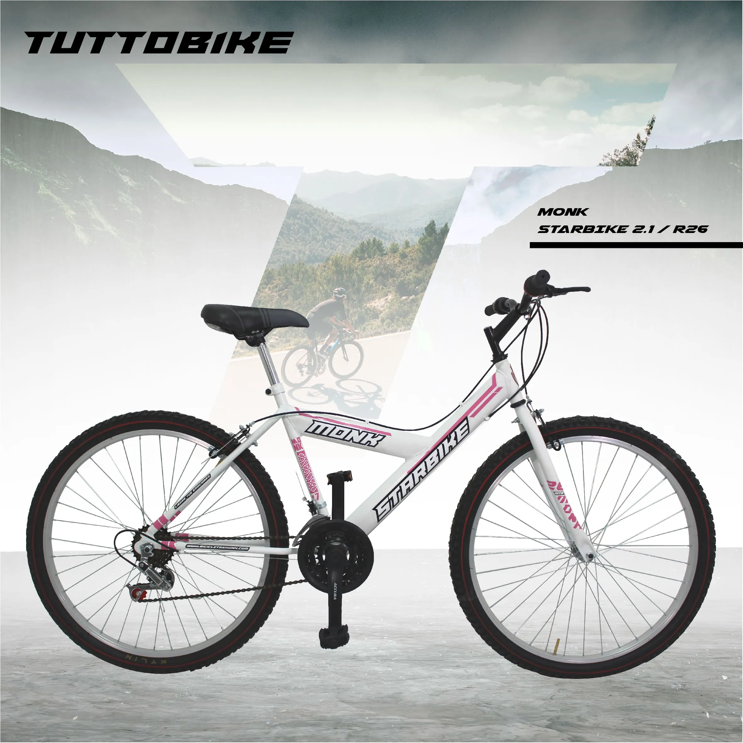 Bicicleta Montaña Rodada 26 18 Velocidades Monk Starbike 2.1