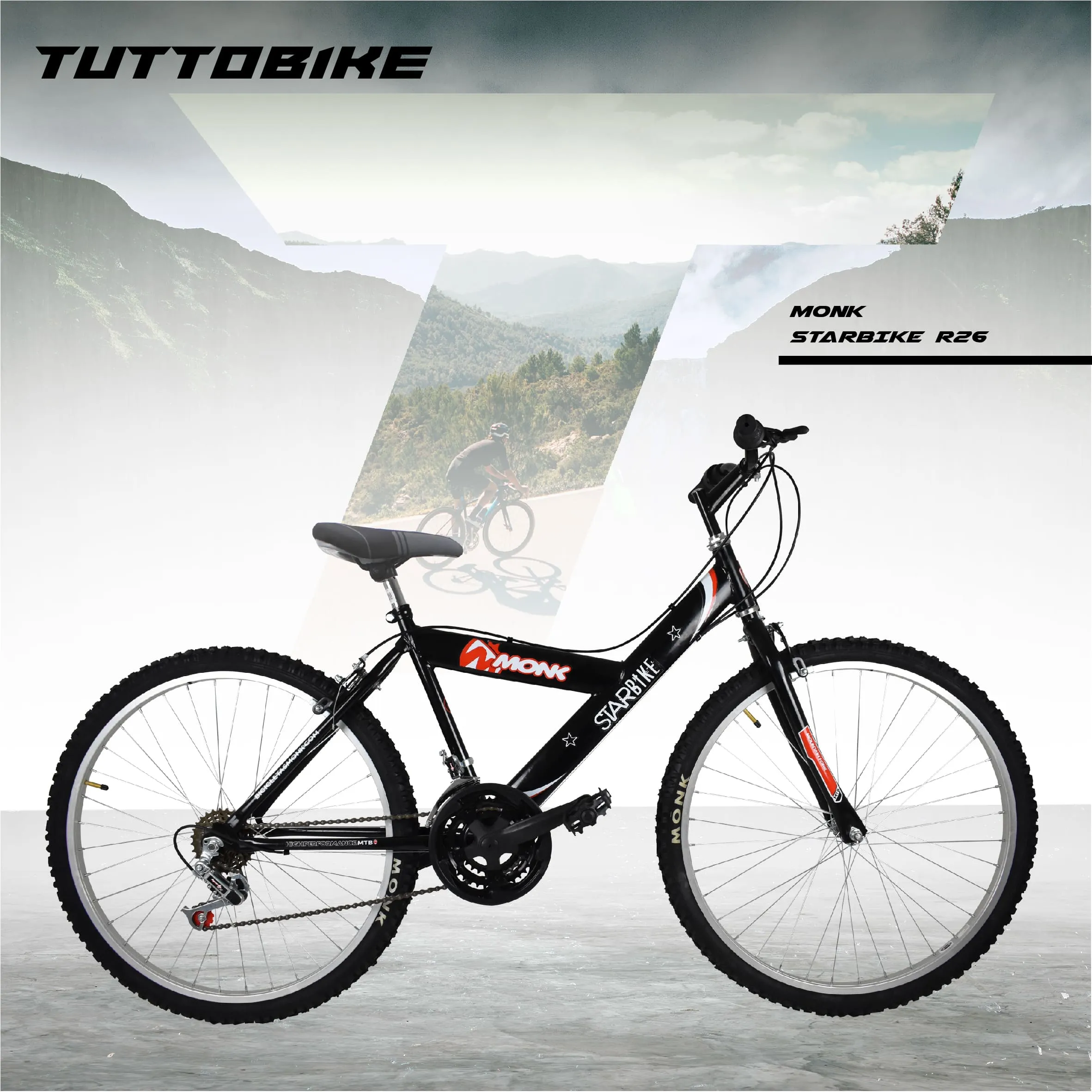 Bicicleta Montaña Rodada 26 18 Velocidades Monk Starbike