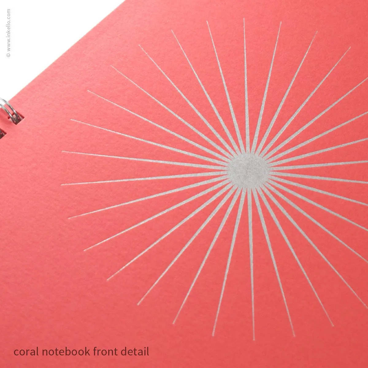 Big Burst Spiral Notebook with Coral Cover and Silver Ink: Blank