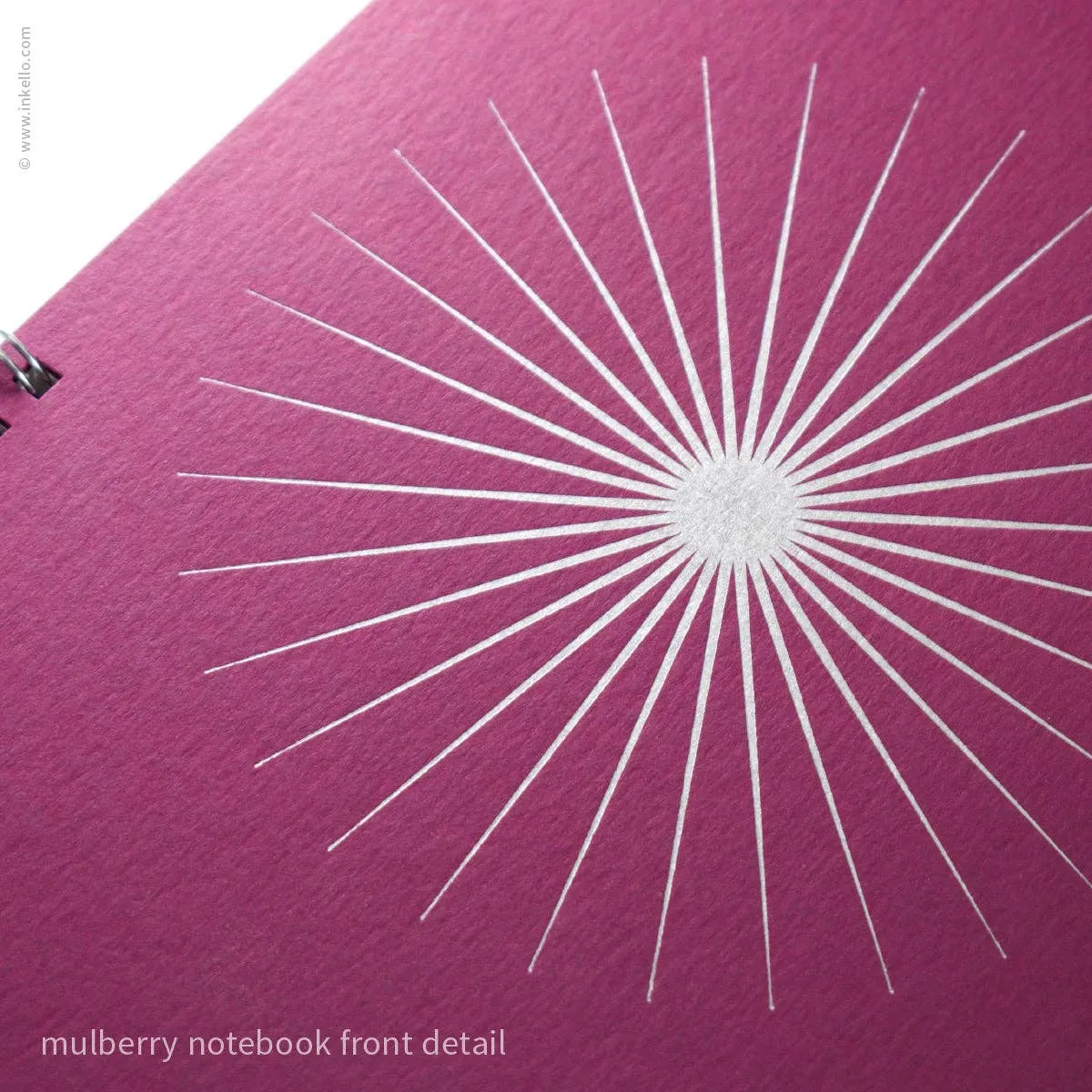 Big Burst Spiral Notebook with Mulberry Cover and Silver Ink: Blank