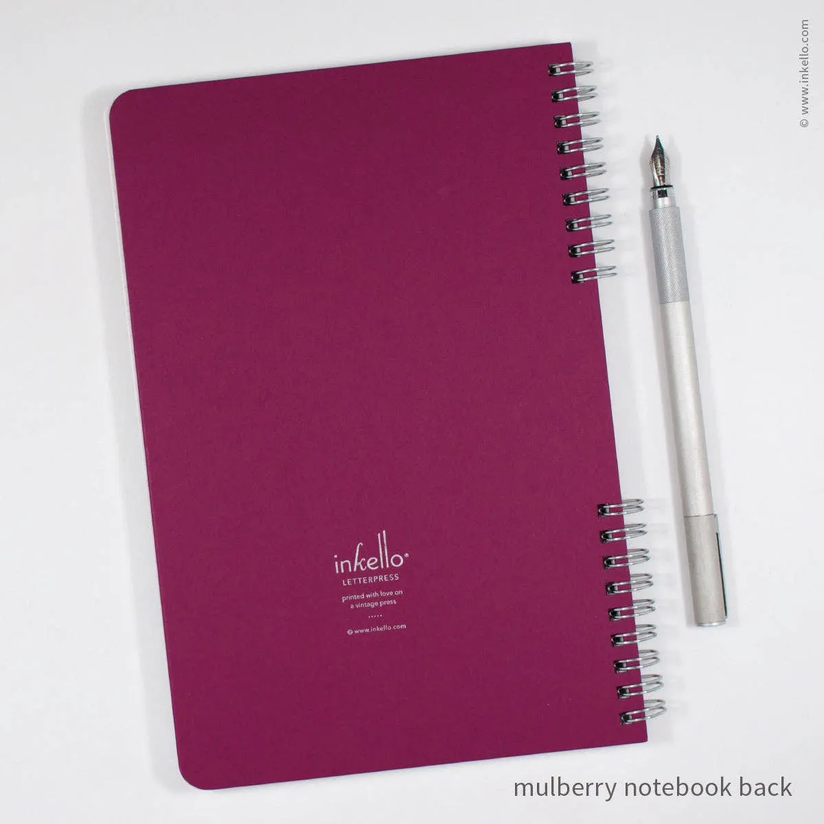 Big Burst Spiral Notebook with Mulberry Cover and Silver Ink: Blank