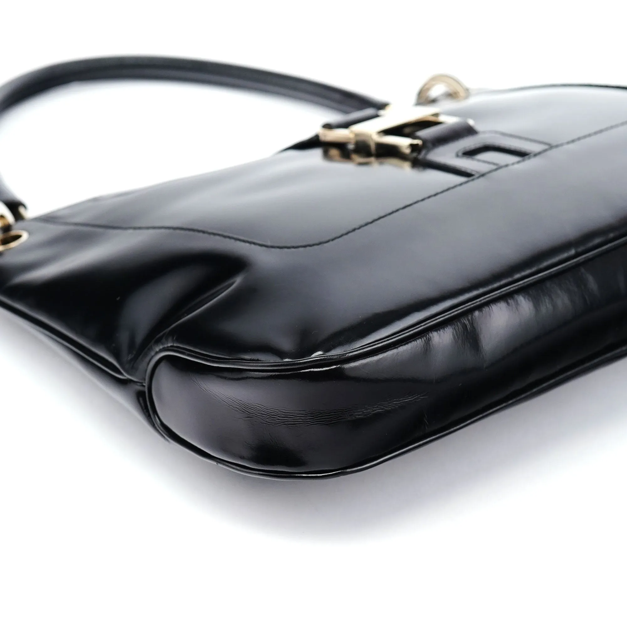 Black Patent Leather Jackie Shoulder Bag