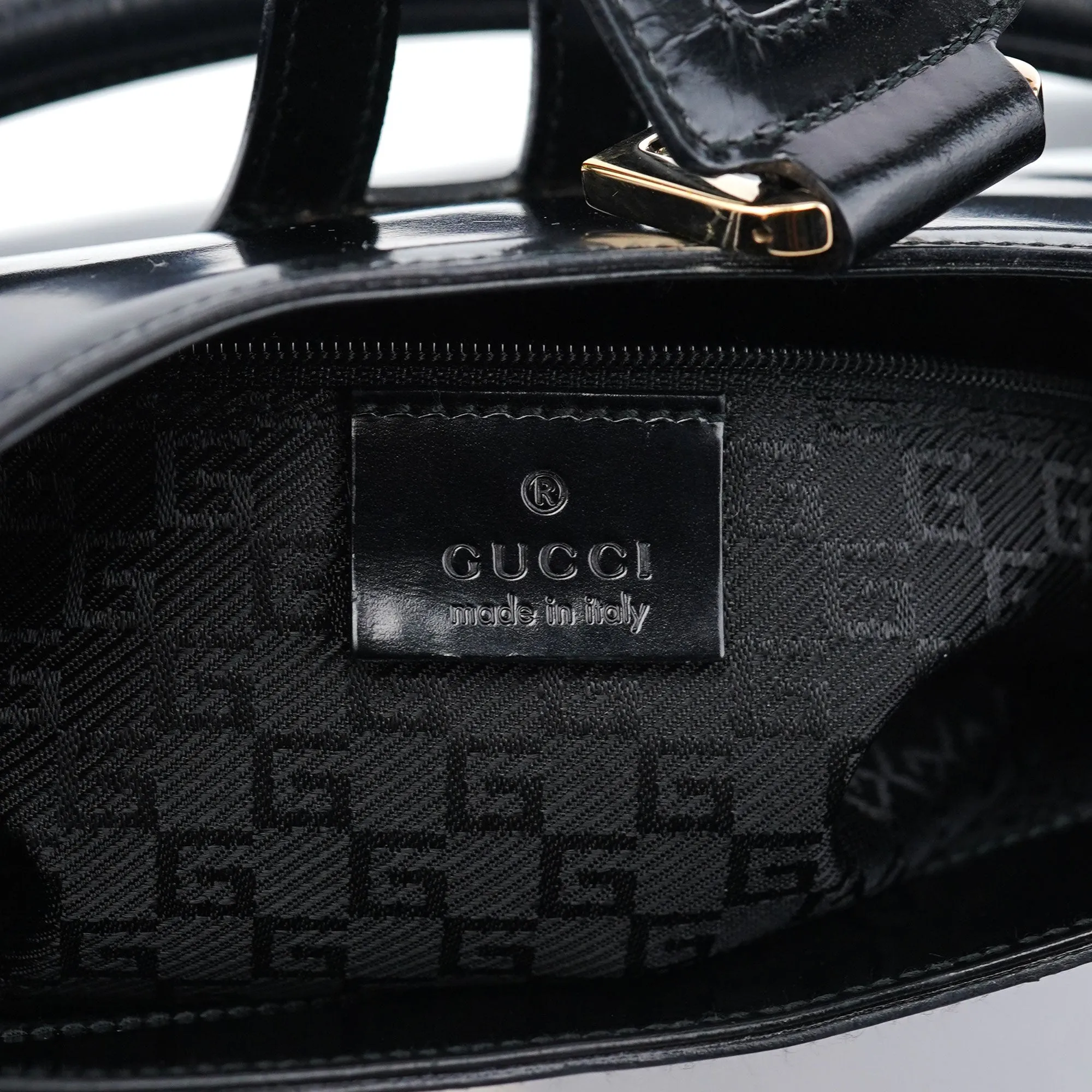 Black Patent Leather Jackie Shoulder Bag
