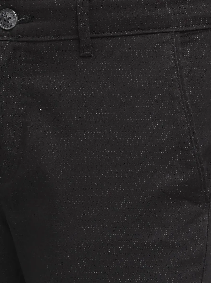 Black Solid Neo Fit Casual Trouser | Greenfibre