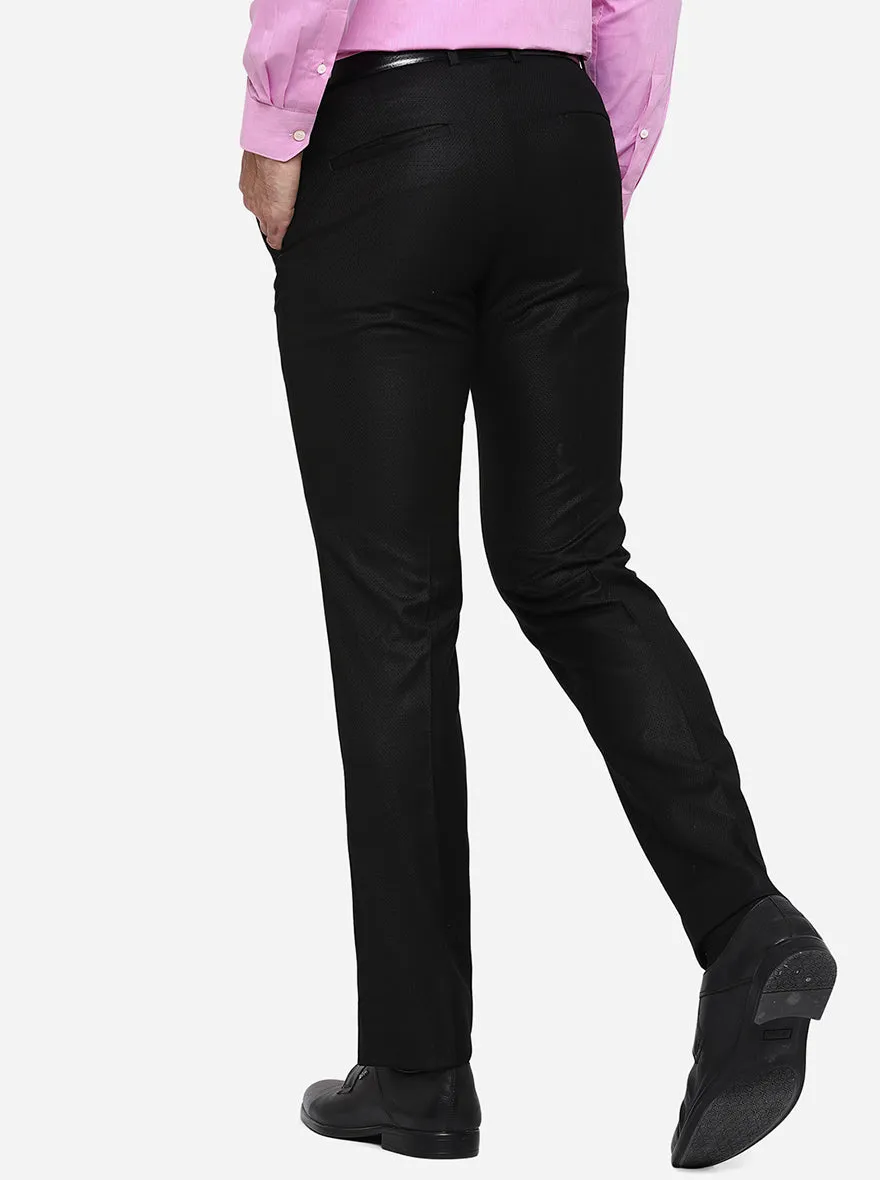 Black Solid Slim Fit Formal Trouser | JB Studio