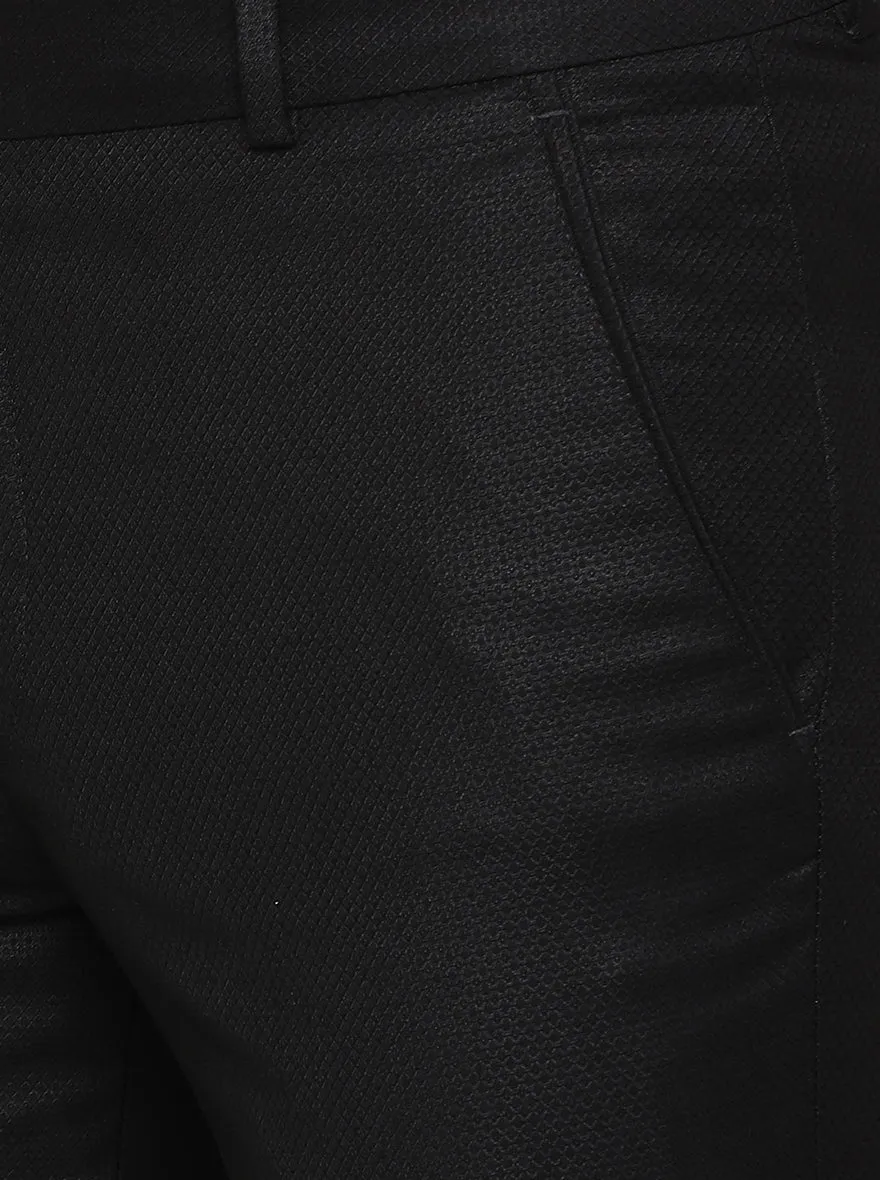 Black Solid Slim Fit Formal Trouser | JB Studio