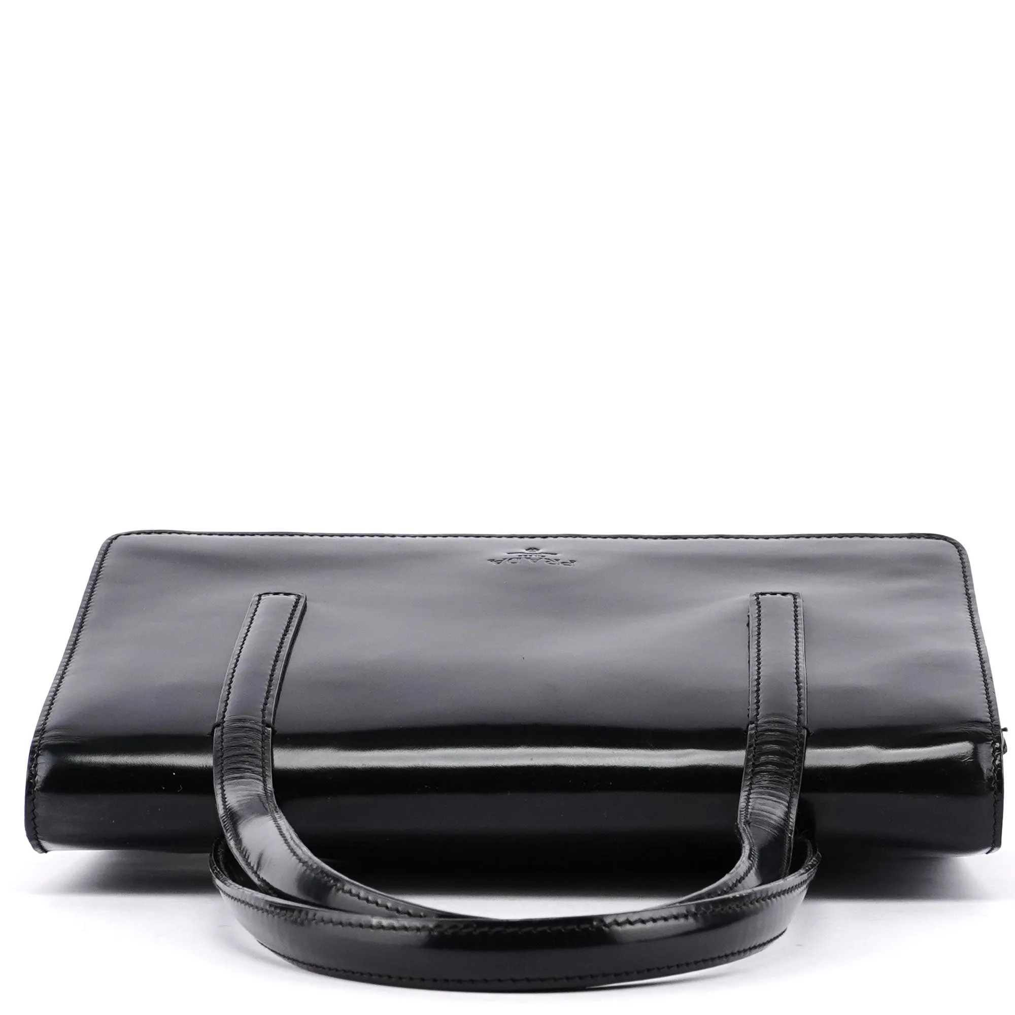 Black Spazzolato Flap Tote