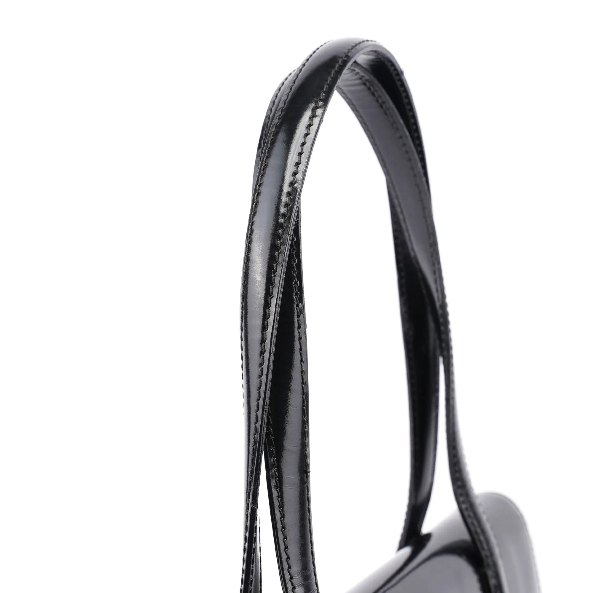 Black Spazzolato Flap Tote