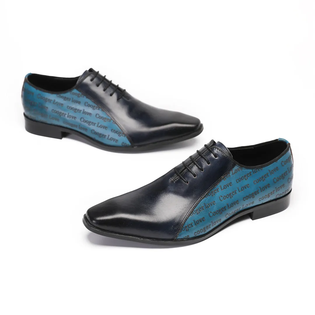 British retro derby men's cowhide handmade shoes square head lace-up casual business formal leather shoes derby shoes foreign trade
