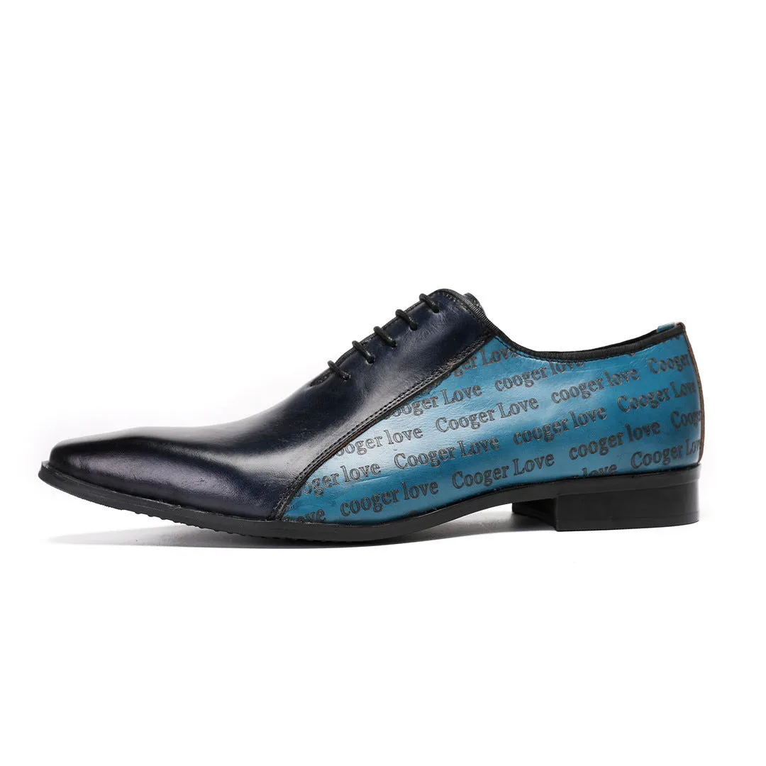 British retro derby men's cowhide handmade shoes square head lace-up casual business formal leather shoes derby shoes foreign trade