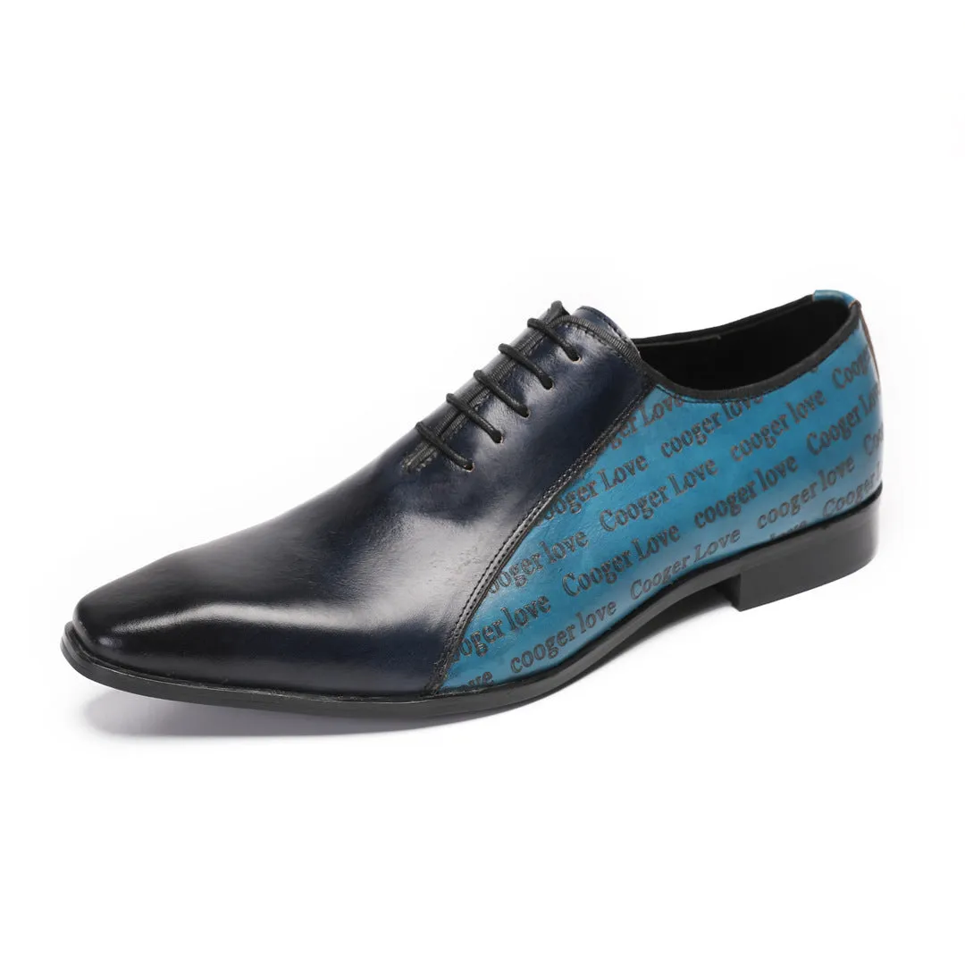British retro derby men's cowhide handmade shoes square head lace-up casual business formal leather shoes derby shoes foreign trade