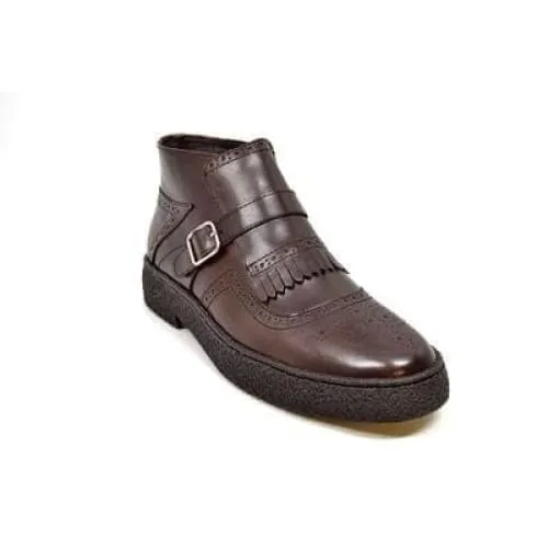 British Walkers Playboy Manhattan Wingtip Men's Brown Leather High Tops Ankle Boots