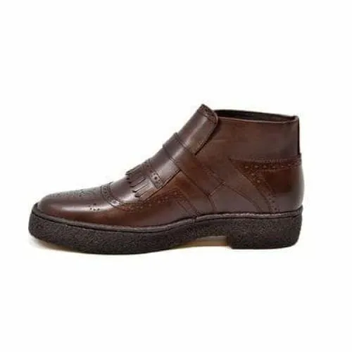 British Walkers Playboy Manhattan Wingtip Men's Brown Leather High Tops Ankle Boots